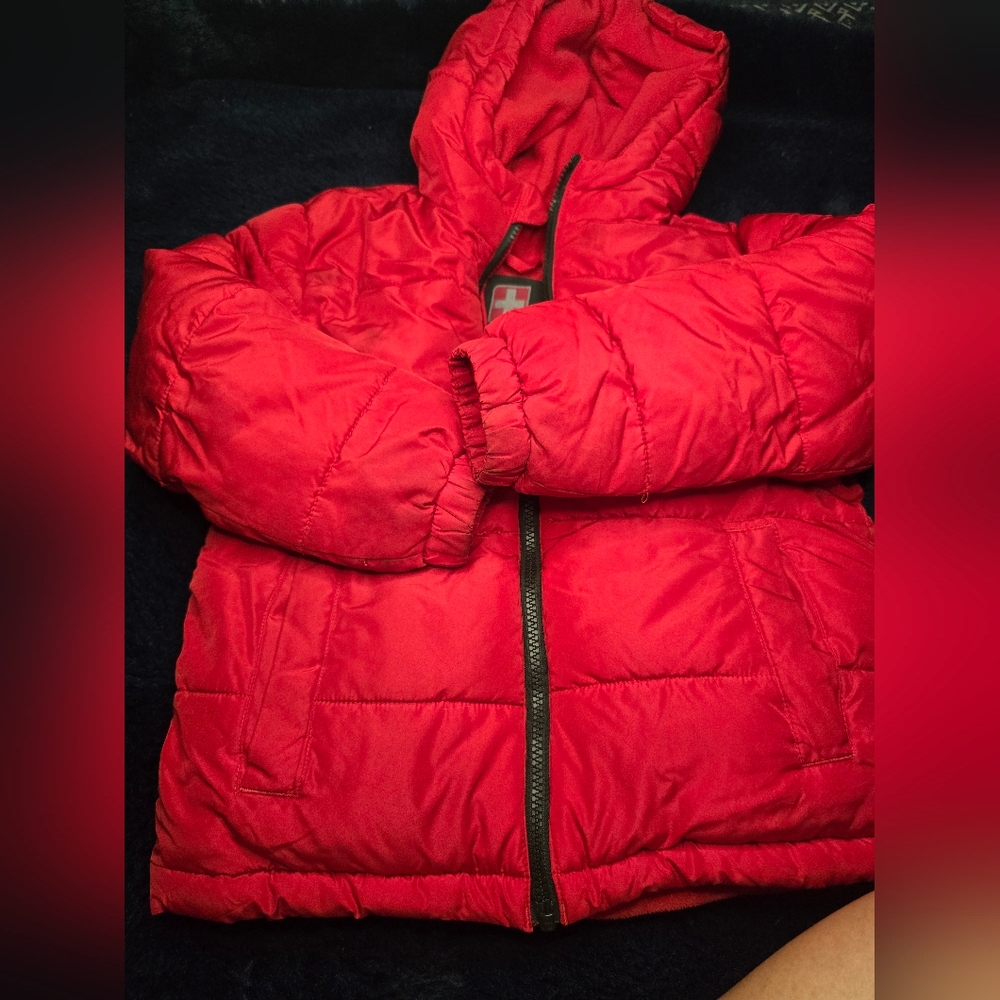 Swiss Tech Bright Red Kids Puffer Jacket